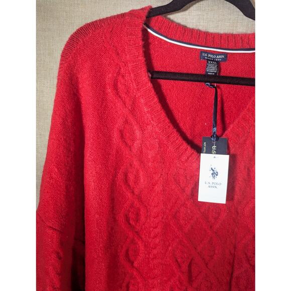 US Polo Assn Sweater Red V Neck XXXL NWT - Picture 4 of 5